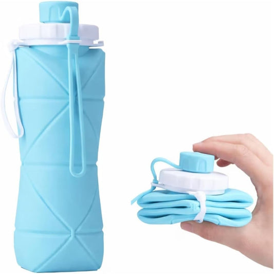 Foldable Silicone Water Bottle – 600 ml, Leak-Proof & Travel Friendly